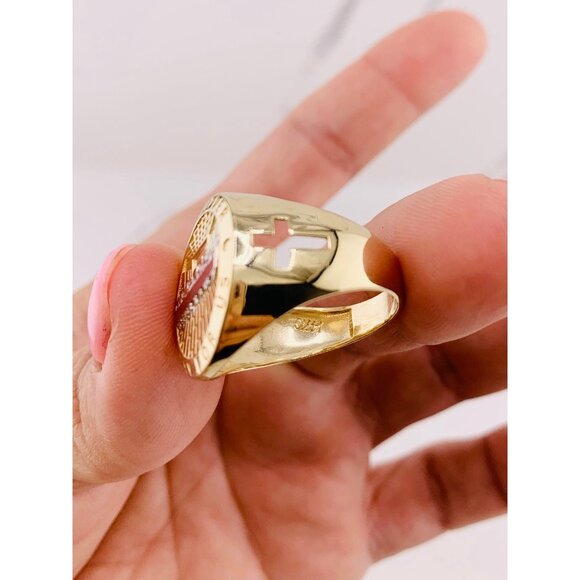 14k gold ring last supper Size 11 Pray for us Jesus - Cross ring - Ultima cena - Picture 7 of 8